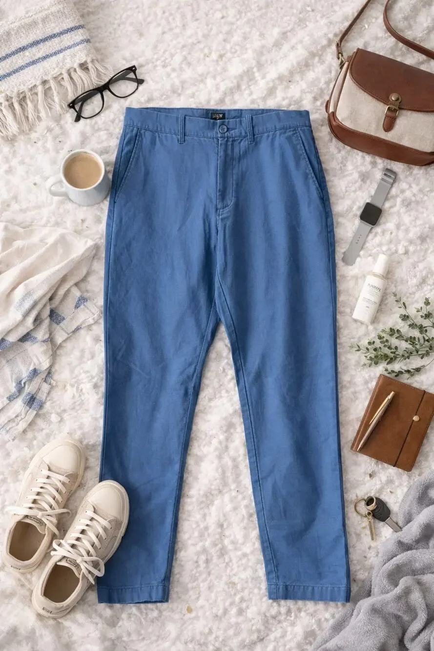 J.Crew Men’s Sutton Slim Fit Chino Casual Pants Blue Cotton Twill Size 34x34